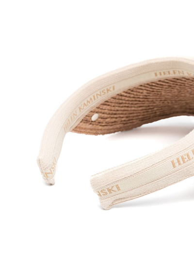 Helen Kaminski Bianca Straw Visor In Neutrals