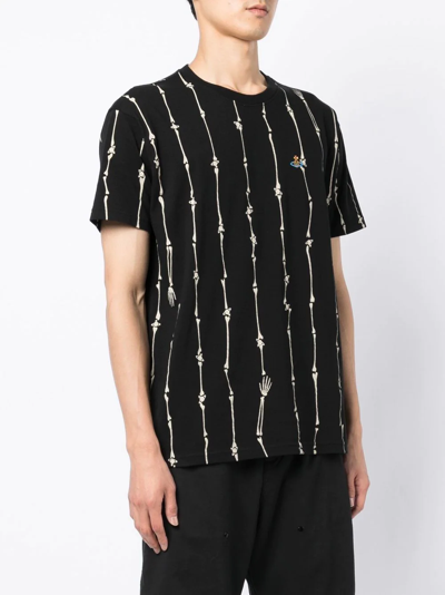 Vivienne Westwood Graphic Bone-print Cotton T-shirt In Black Vivienne Westwood Graphic Bone-print Cotton T-shirt In Black