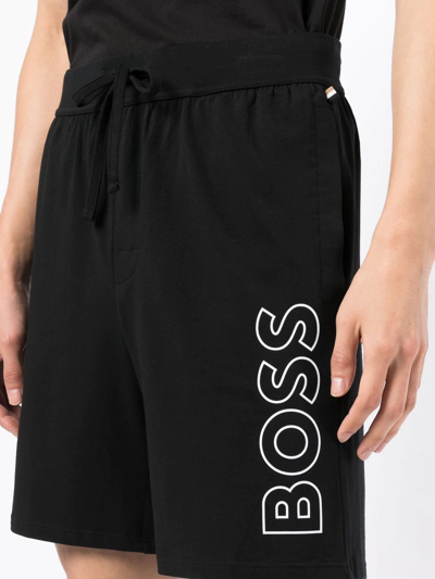 Shop Hugo Boss Identity Logo-print Shorts In Black