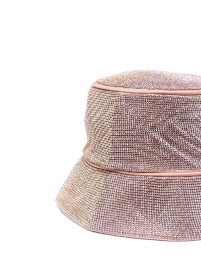 Shop Kara Crystal Mesh Bucket Hat In Pink