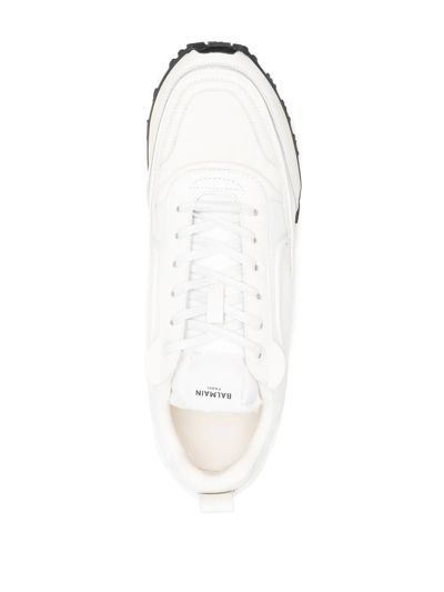 Shop Balmain Racer Low-top Sneakers In White