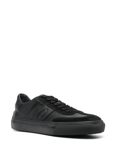 Shop Tod's Tonal Low-top Sneakers In Black