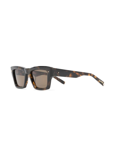 Shop Valentino Square-frame Sunglasses In Brown