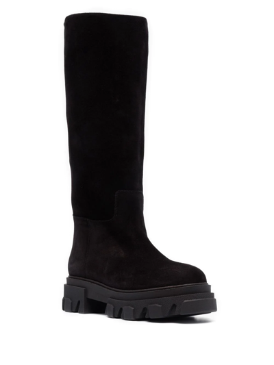 Shop Gia Borghini Knee-length Suede Boots In Black
