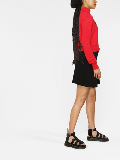 Shop Chiara Ferragni Intarsia-knit Long-sleeve Jumper In Red