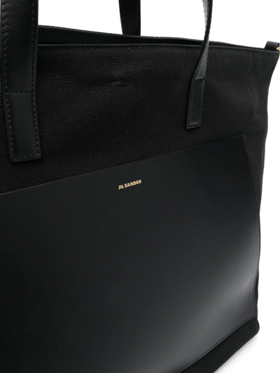 Shop Jil Sander Medium Wanda Square Tote Bag In Black