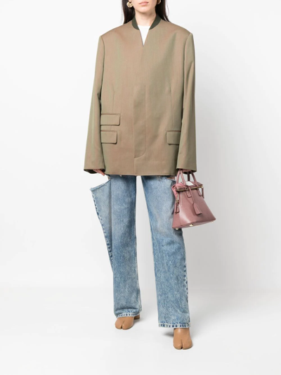 Maison Margiela Stitch-logo Blazer In Neutrals