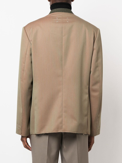 Maison Margiela Stitch-logo Blazer In Neutrals