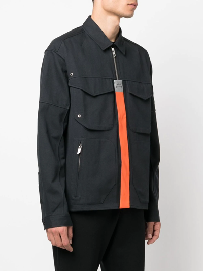 A-cold-wall* Logo-tape Shirt Jacket In Black