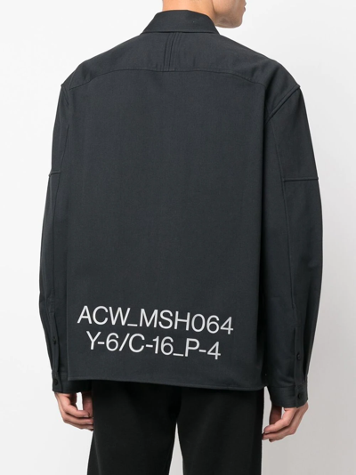 A-cold-wall* Logo-tape Shirt Jacket In Black