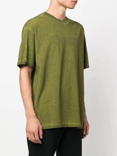 Shop A-cold-wall* Embroidered Logo T-shirt In Green