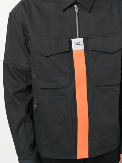 A-cold-wall* Logo-tape Shirt Jacket In Black