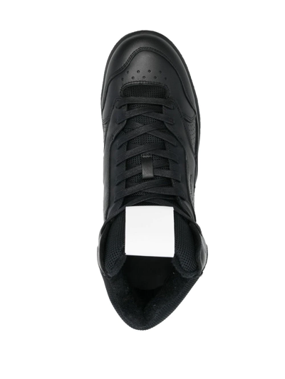 Jil Sander Black Calf Leather High-top Sneakers In Black