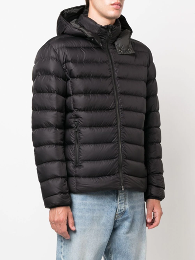 Shop Colmar Quilted Zip-up Hooded Jacket In Black