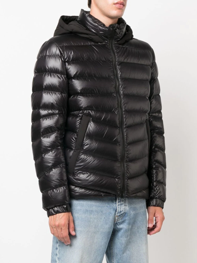 Shop Colmar Logo-patch Quilted Hooded Jacket In Black