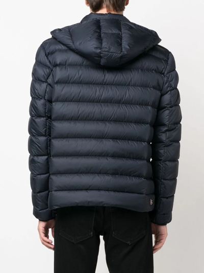 Shop Colmar Quilted Zip-up Hooded Jacket In Blue