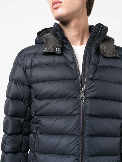 Shop Colmar Quilted Zip-up Hooded Jacket In Blue