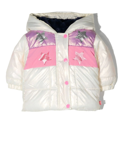 Shop Billieblush Star-print Padded Jacket In Neutrals