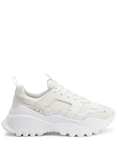 Shop Ami Alexandre Mattiussi Panelled Low-top Sneakers In 100