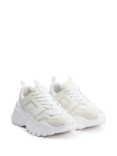 Shop Ami Alexandre Mattiussi Panelled Low-top Sneakers In 100