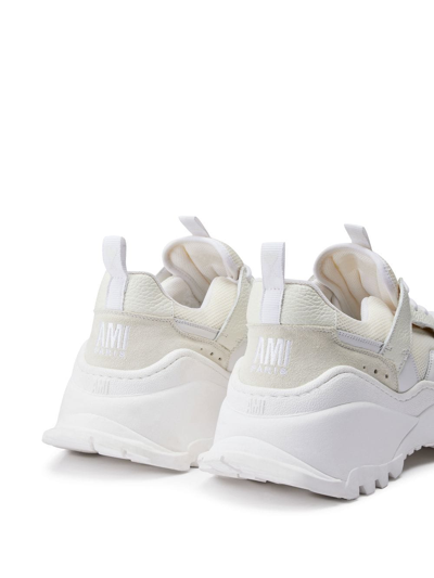 Ami Alexandre Mattiussi White & Gray Lucky 9 Sneakers In 100