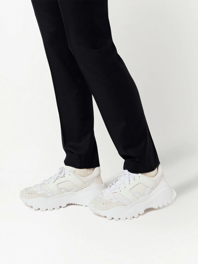 Shop Ami Alexandre Mattiussi Panelled Low-top Sneakers In 100