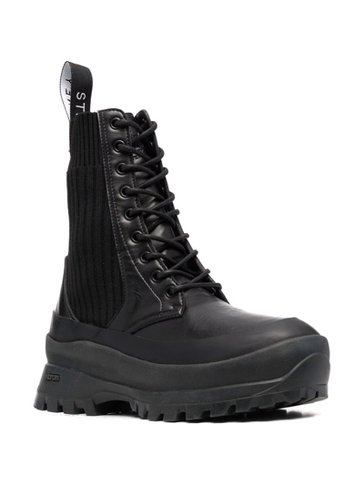 Shop Stella Mccartney Trace Lace-up Combat Boots In Black