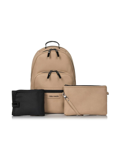 Shop Tiba + Marl Elwood Baby Changing Backpack In Neutrals