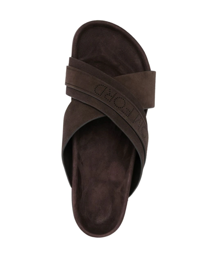 Shop Tom Ford Cross-strap Sandals In Brown
