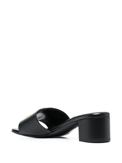 Shop Givenchy 4g-plaque Leather Sandals In Black