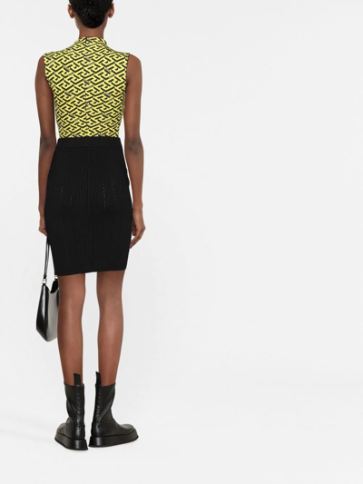 Balmain High-waisted Knitted Skirt In Black