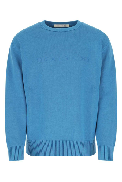 Shop Alyx 1017  9sm Logo Printed Crewneck Sweater In Blue