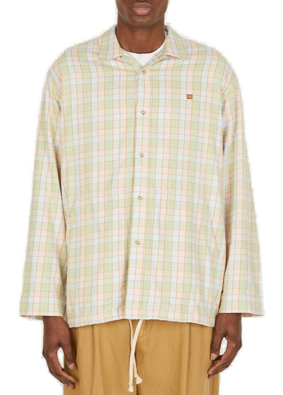 Shop Acne Studios Checked Flannel Shirt In Multi