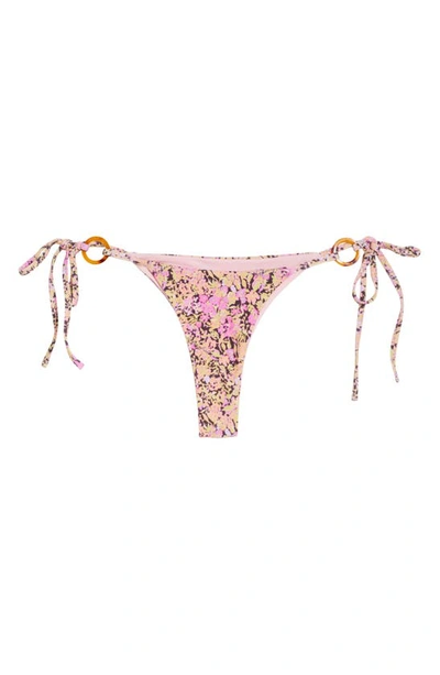 House Of Cb Kos Reversible Mid-rise Bikini Bottoms In Pink