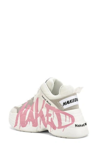 Shop Naked Wolfe Track Logo Chunky Platform Sneaker In Baby Pink