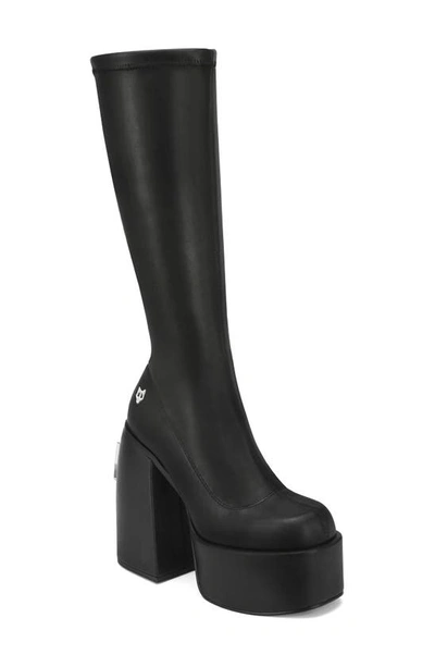 Shop Naked Wolfe Spice Platform Tall Boot In Black Stretch