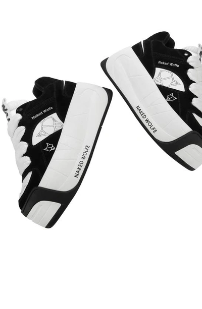 Shop Naked Wolfe Snatch Platform Sneaker In Black/ White