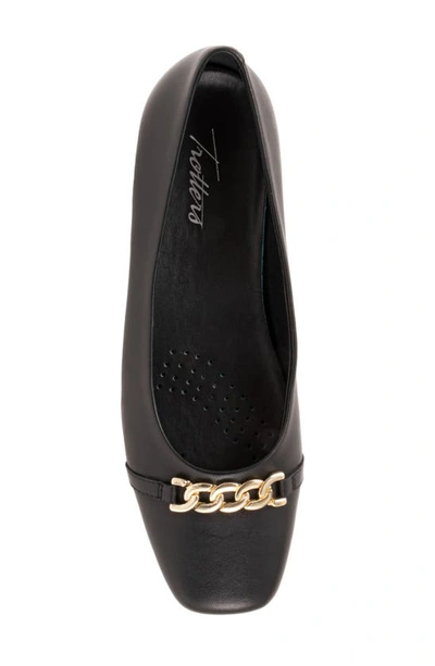Trotters Harmony Flat In Black Leather