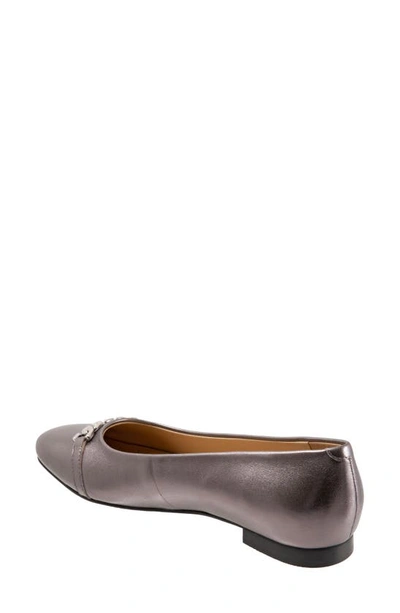 Trotters Harmony Womens Suede Slip-on Ballet Flats In Pewter