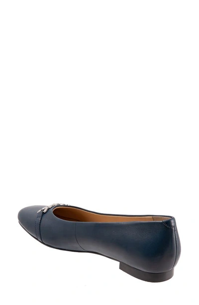Trotters Harmony Flat In Navy