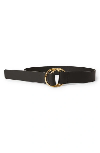 Shop B-low The Belt Tumble Leather Belt In Black Gold