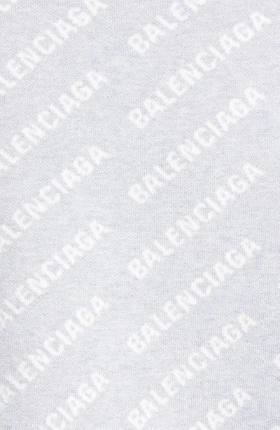 Shop Balenciaga Allover Logo Crop Sweater In Grey/ White