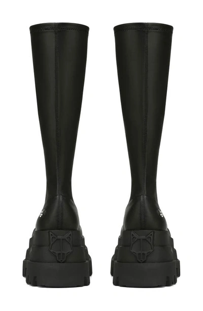 Shop Naked Wolfe Sin Platform Tall Boot In Black Stretch