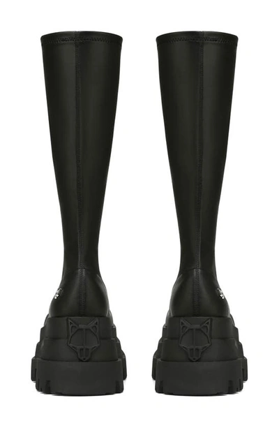 Naked Wolfe Sin Platform Tall Boot In Black Stretch