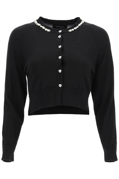 Simone Rocha Bead-embellished Wool Crop Cardigan