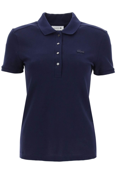 Lacoste Cotton Pique Polo In Blue