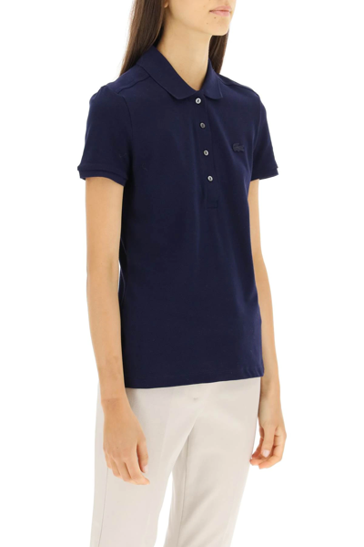 Lacoste Cotton Pique Polo In Blue