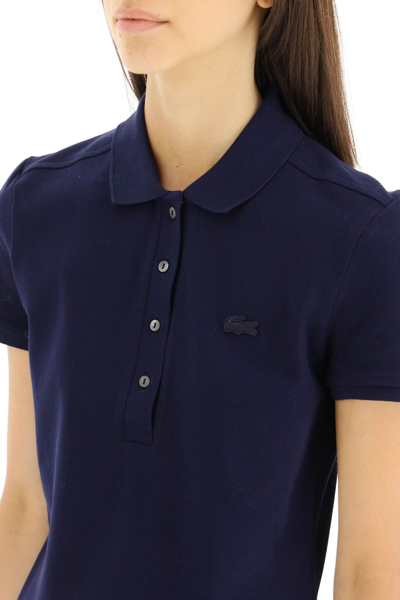 Lacoste Cotton Pique Polo In Blue