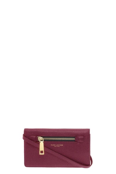 Marc Jacobs Gotham City Merlot Hammered Wallet Leather Strap