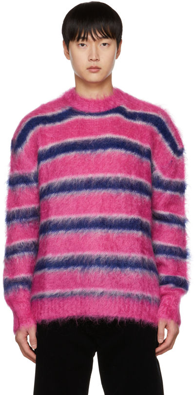 Shop Marni Pink Striped Sweater In Rgc56 Pink